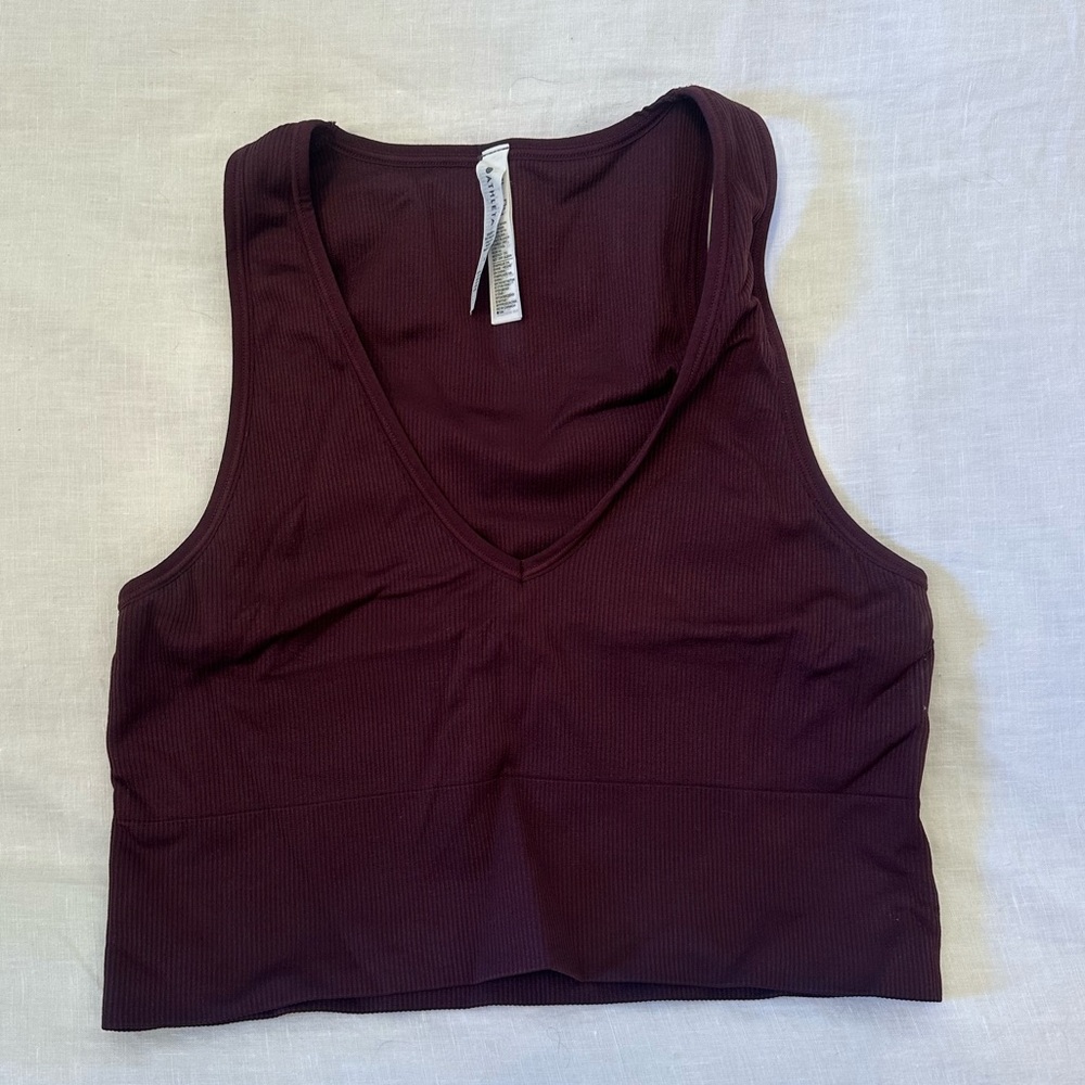 Athleta Burgundy Sleeveless Crop Top Medium